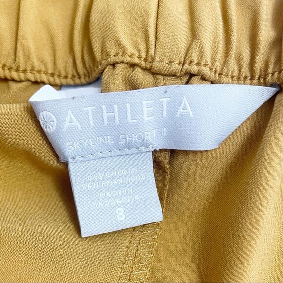 Athleta Skyline ii Shorts Active Quick Dry Athleisure Short Tuscan Gold Size 8 - Picture 9 of 11